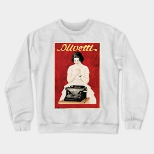 OLIVETTI Typewriter Writing Machine by Artist Marcelo Dudovich Italian Advertisement Poster Crewneck Sweatshirt